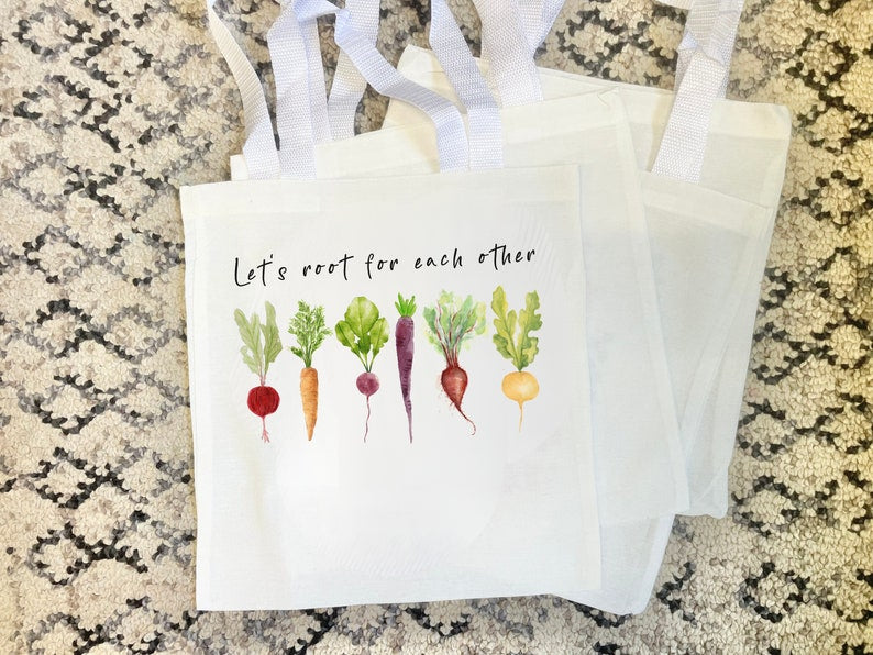 Let's Root For Each Other Tote Bag - Eco-Friendly Reusable Grocery & Market Bag