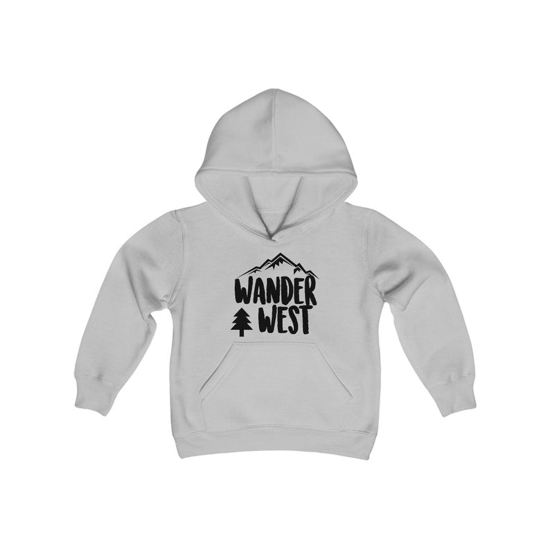 Wander West Youth Hoodie – PNW Pride Graphic Sweater for Kids