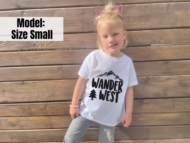 Wander West Youth Shirt – PNW Pride Graphic Tee for Kids