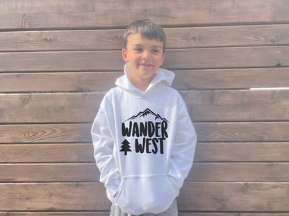 Wander West Youth Hoodie – PNW Pride Graphic Sweater for Kids