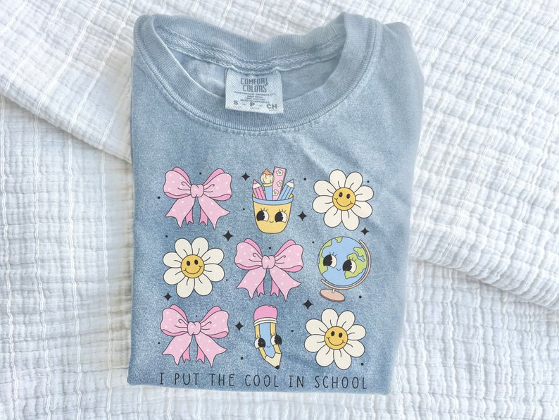 Cool Kid Shirt – Witty Retro Smiley Face Daisy Tee for Youth