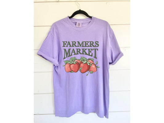 Local Farmer Market T-Shirt - Strawberry Fruit Top - Oversized