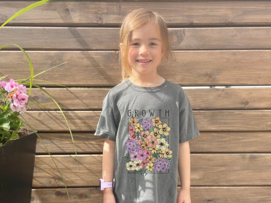 Kid Mental Health Shirt – Growth Affirmation Tee with Retro Daisy Flower