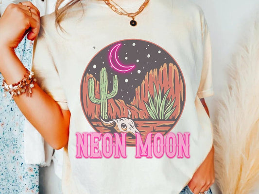 Neon Moon Cowgirl Comfort Colors Shirt Summer Festival Western Tee