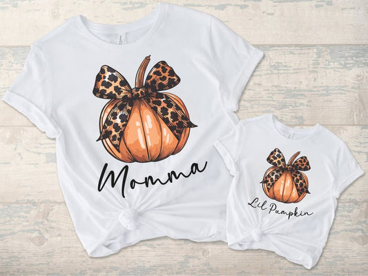 Mommy and Me Matching Outfit - Fall Pumpkin Shirt for Baby Toddler and Mama