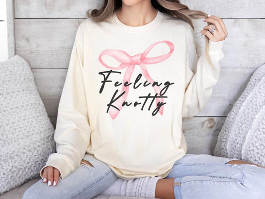 Tying the Knot Funny Bachelorette Shirt Coquette Bow Oversized Tee