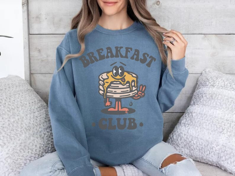 Breakfast Club Aesthetic Sweatshirt - Bohemian Retro Vintage Oversized Graphic Tee