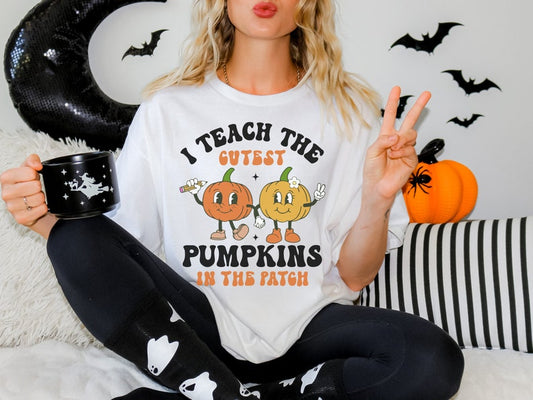 Halloween Teacher Fall Shirt I Teach The Cutest Pumpkins In The Patch