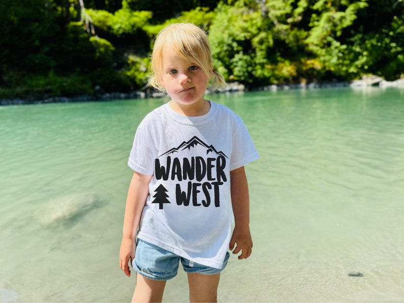 Wander West Youth Shirt – PNW Pride Graphic Tee for Kids