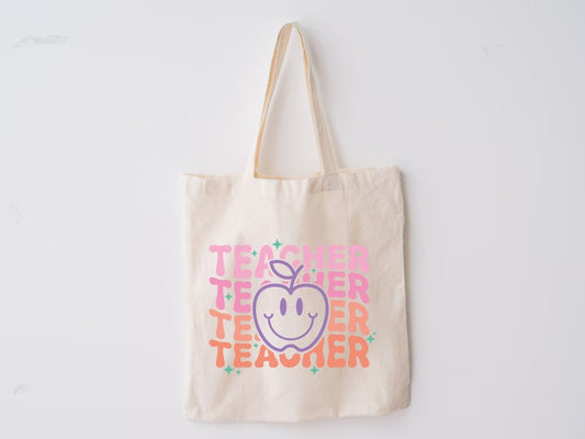 Trendy Retro Tote Bag - Teacher Appreciation & Back to School