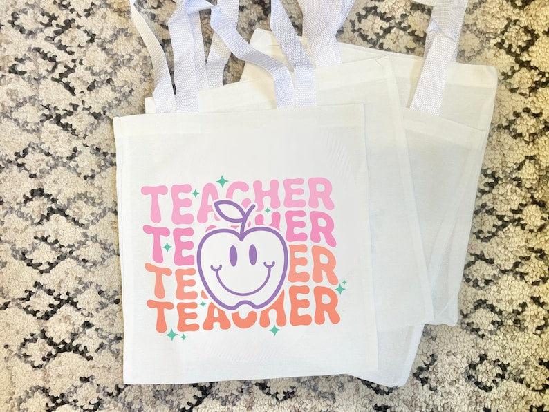 Trendy Retro Tote Bag - Teacher Appreciation & Back to School