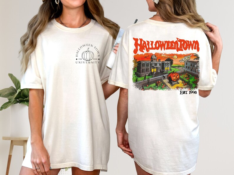 Vintage Halloween Town Est. 1998 Tee - Comfort Colors Plus Size Ghost Design