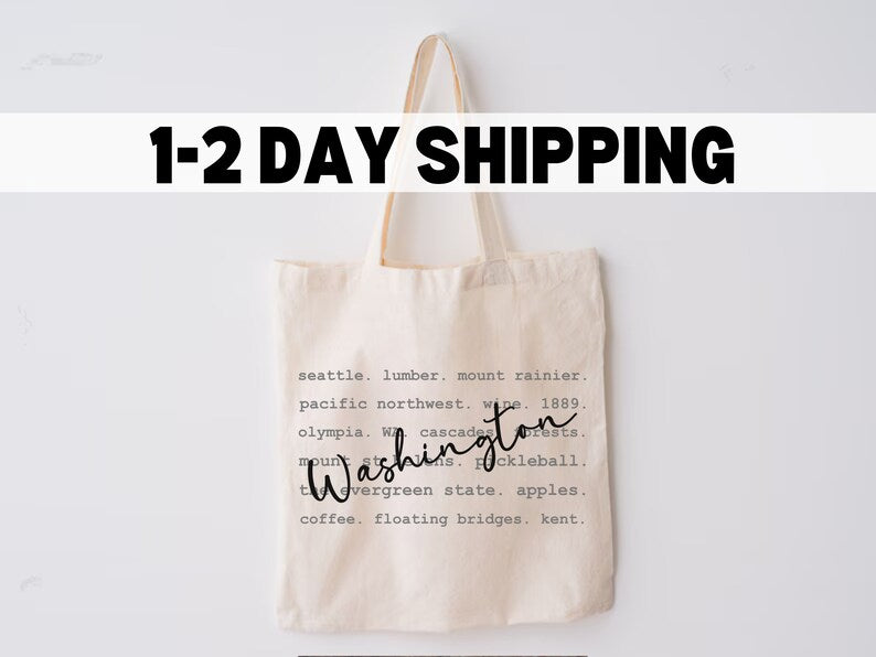 Washington Tote Bag Eco-Friendly - Reusable Grocery & Market Bag