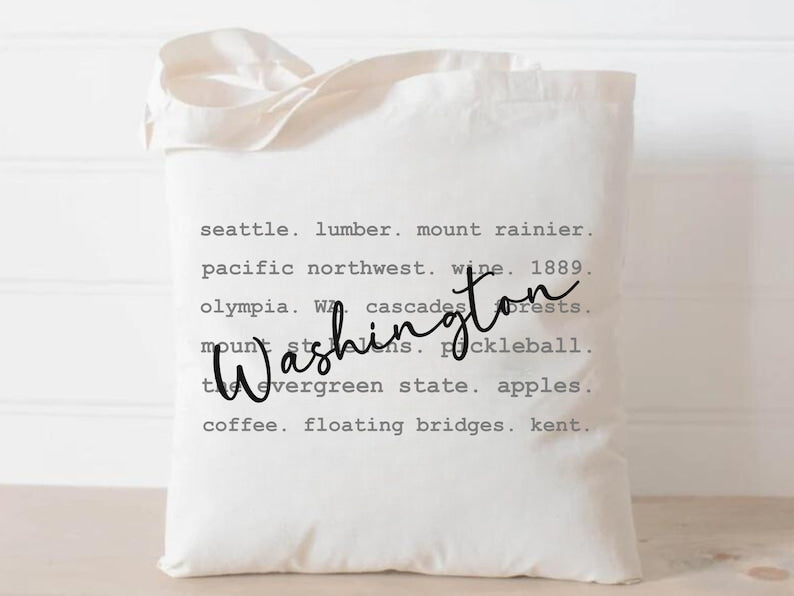 Washington Tote Bag Eco-Friendly - Reusable Grocery & Market Bag