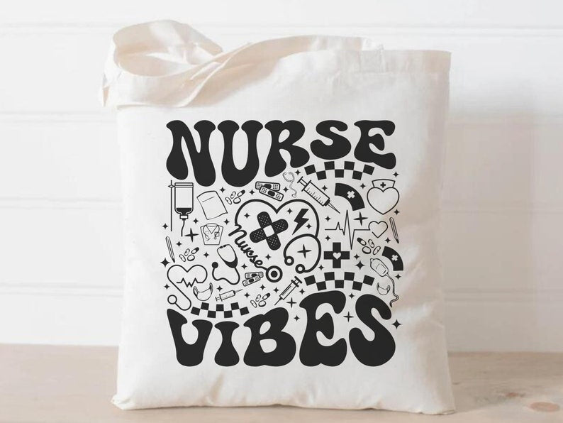 Retro Nurse Tote Bag - Eco-Friendly & Reusable Market Bag