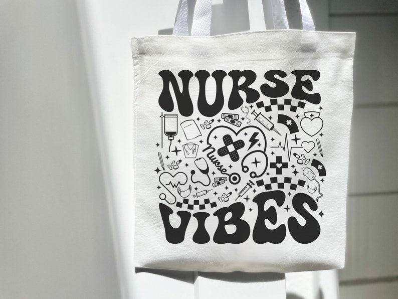 Retro Nurse Tote Bag - Eco-Friendly & Reusable Market Bag