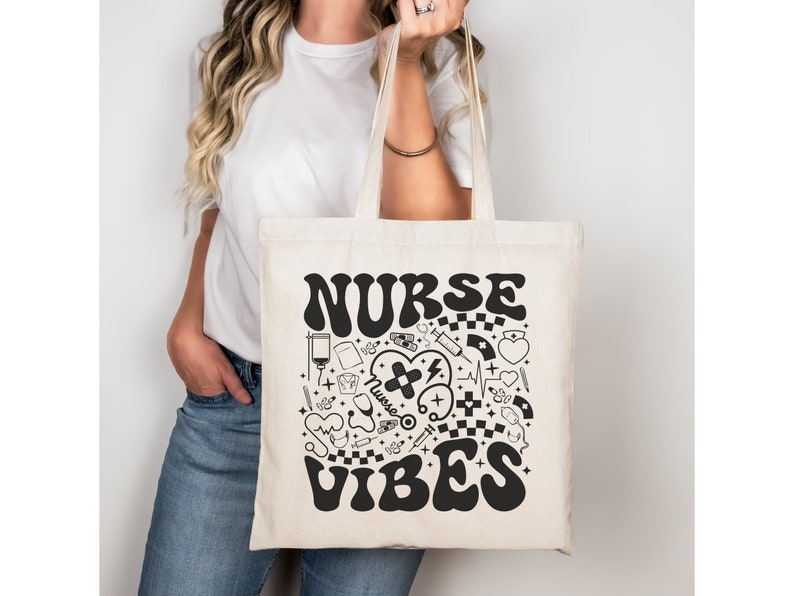 Retro Nurse Tote Bag - Eco-Friendly & Reusable Market Bag