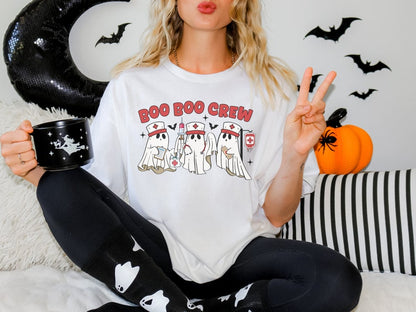 Halloween Nurse Cute Trendy Boo Boo Crew Top Tee - Spooky Nursing School Gif