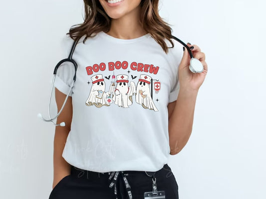 Halloween Nurse Cute Trendy Boo Boo Crew Top Tee - Spooky Nursing School Gif