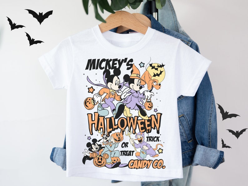 Trendy Youth Mouse Halloween T-Shirt Trick or Treat Spooky Season Top Pumpkin Tee