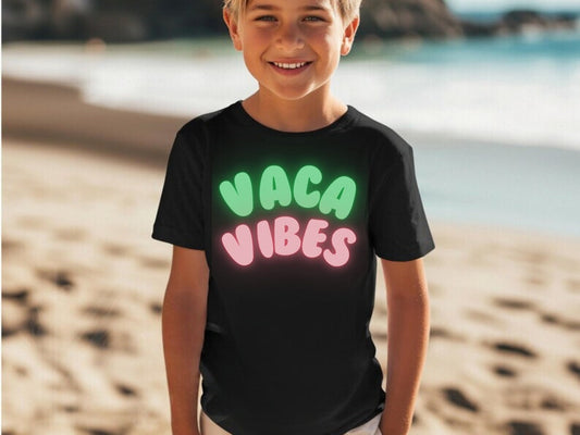 Vacay Vibes Neon Matching Shirts – Family & Kids Vacation Tee