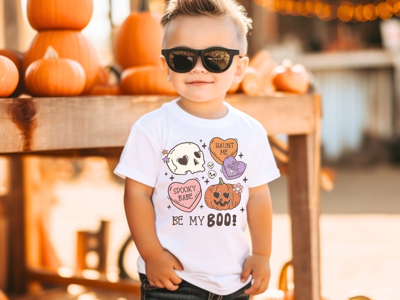 Be My Boo Youth Halloween Candy T-Shirt Spooky Season Unisex Kid's Top