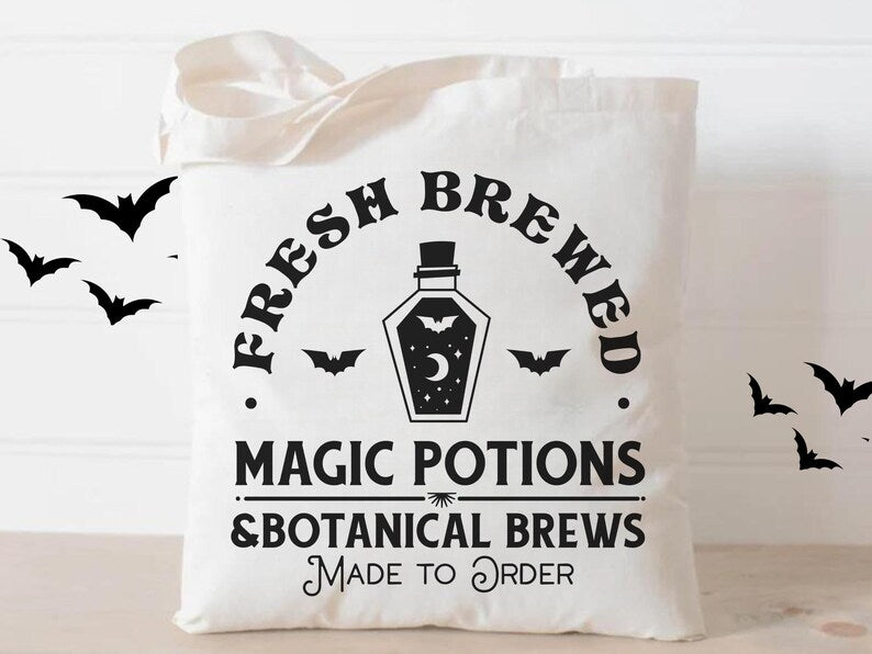 Halloween Tote Bag – Magic Potion Reusable Grocery & Library Bag Gift Idea