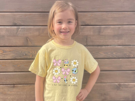 Cool Kid Shirt – Witty Retro Smiley Face Daisy Tee for Youth