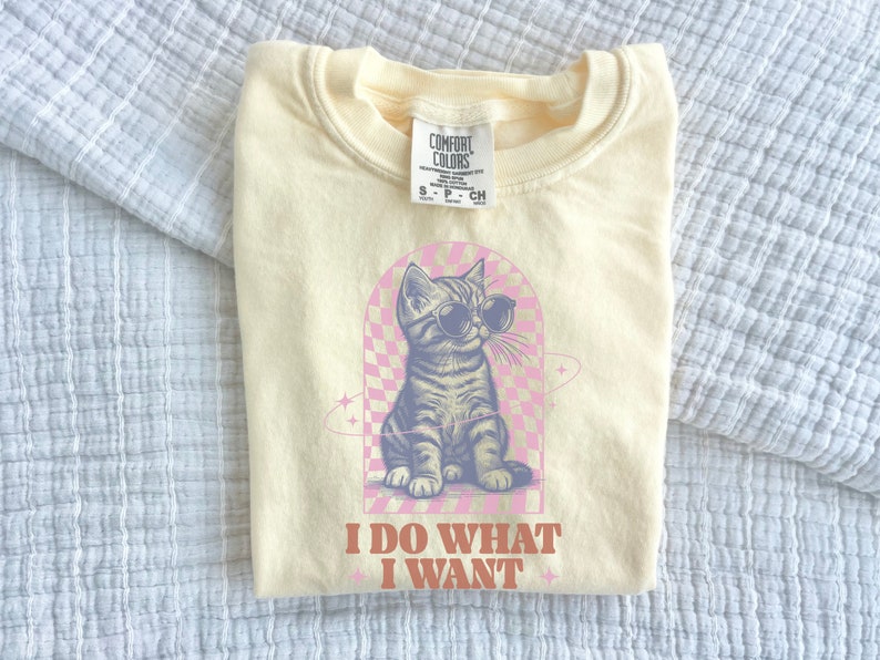 Funny Cat Shirt – Witty Retro Youth Tee with 'Do What I Want' Design