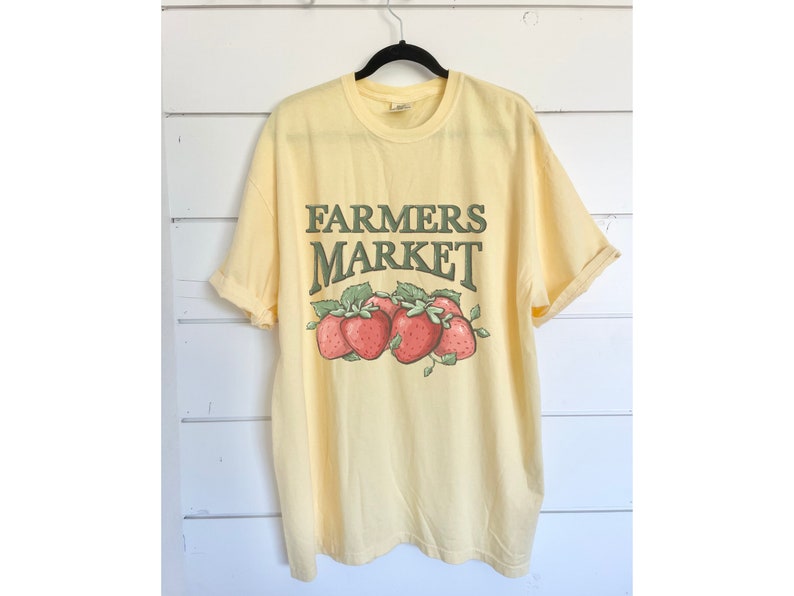 Local Farmer Market T-Shirt - Strawberry Fruit Top - Oversized