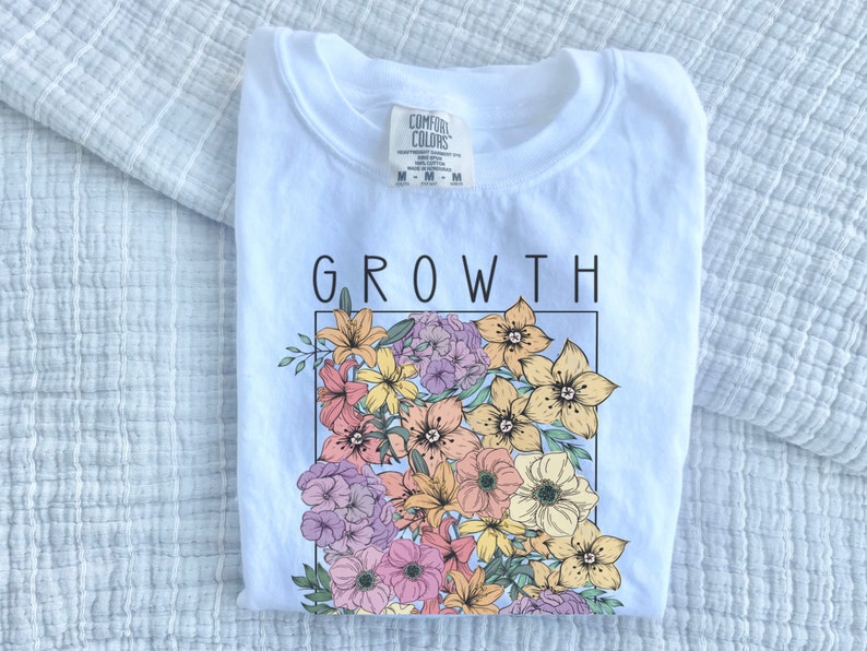 Kid Mental Health Shirt – Growth Affirmation Tee with Retro Daisy Flower