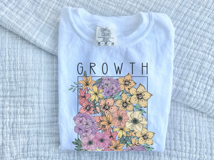 Kid Mental Health Shirt – Growth Affirmation Tee with Retro Daisy Flower