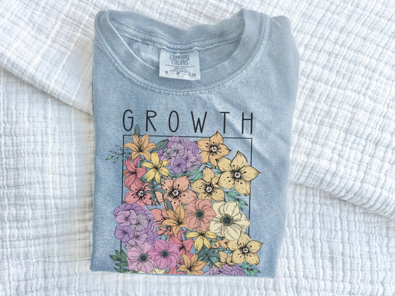 Kid Mental Health Shirt – Growth Affirmation Tee with Retro Daisy Flower