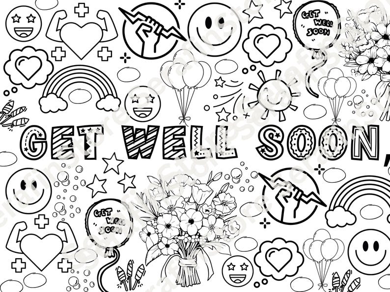 Personalized Get Well Soon Gift for Kid Family Large Get Well Card from Sibling