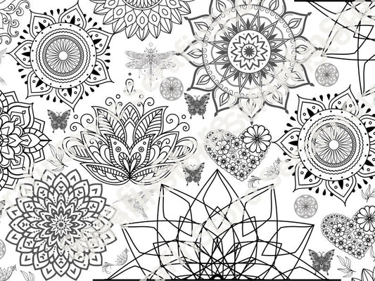 Large Mandala Coloring Banner Coloring Poster Tablecloth for Party Sheet