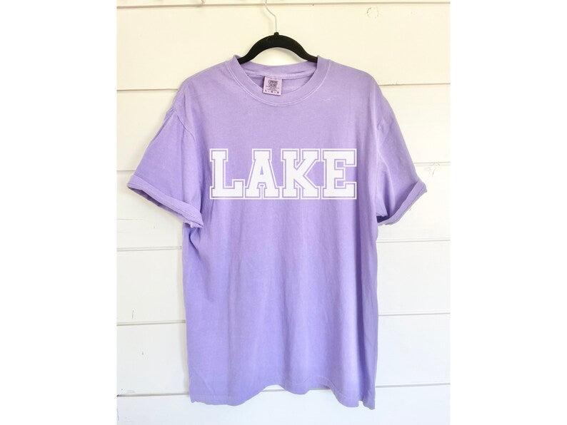 Lake Comfort Colors Shirt - Oversized On the Lake Tee for Vacation and Summer Days