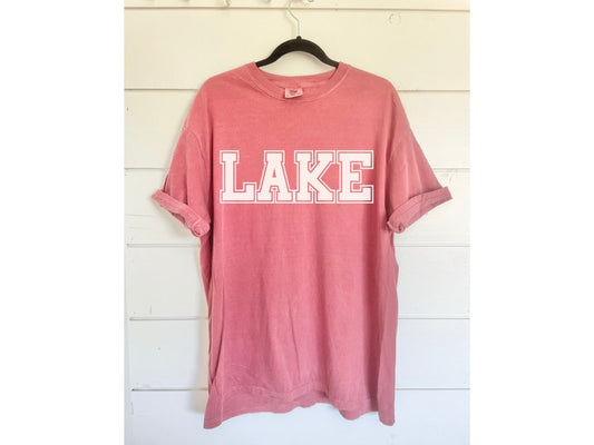 Lake Comfort Colors Shirt - Oversized On the Lake Tee for Vacation and Summer Days