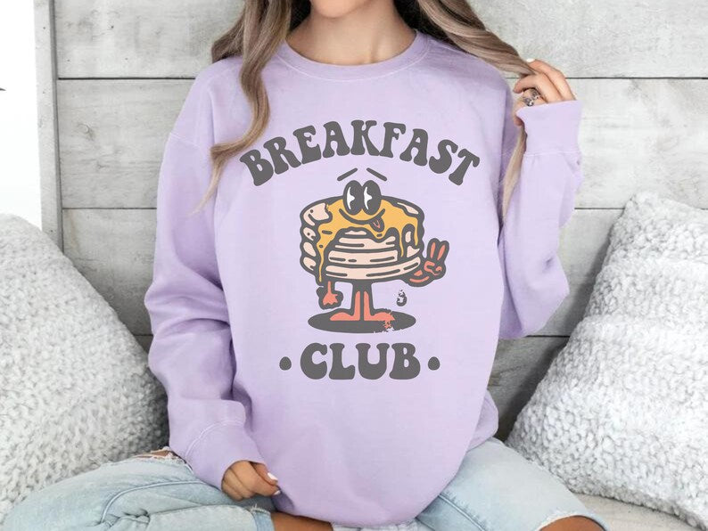 Breakfast Club Aesthetic Sweatshirt - Bohemian Retro Vintage Oversized Graphic Tee