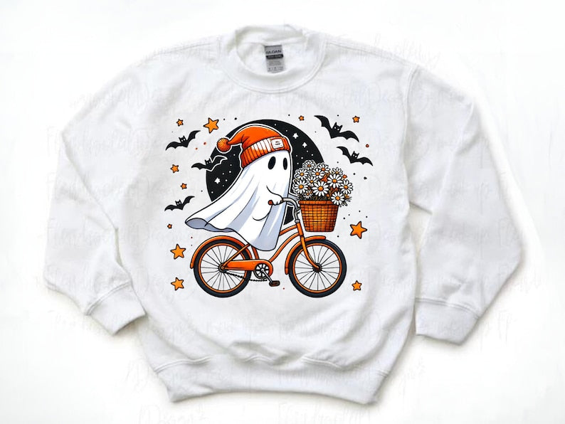 Cute Boo Ghost Youth Sweater Fall Vibe Toddler Tee Retro Boho Halloween Sweatshirt