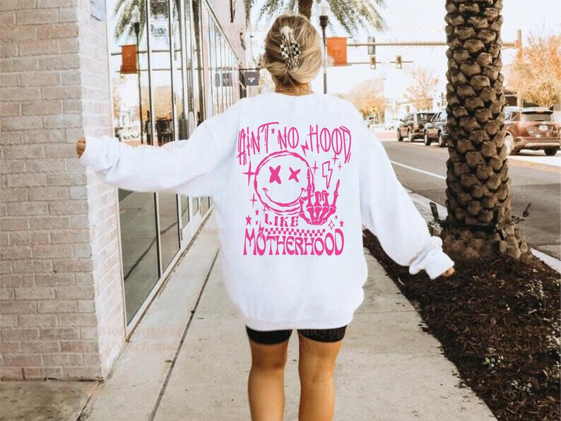 Motherhood Sweater Ain't No Hood Like Motherhood Retro Crewneck Sweatshirt