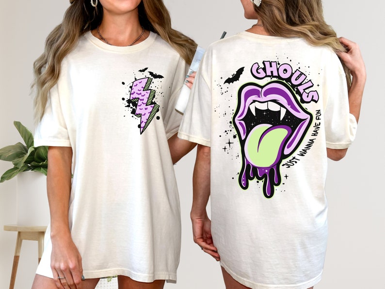 Ghouls Just Wanna Have Fun Oversized Vintage T-Shirt - Halloween Party Tee