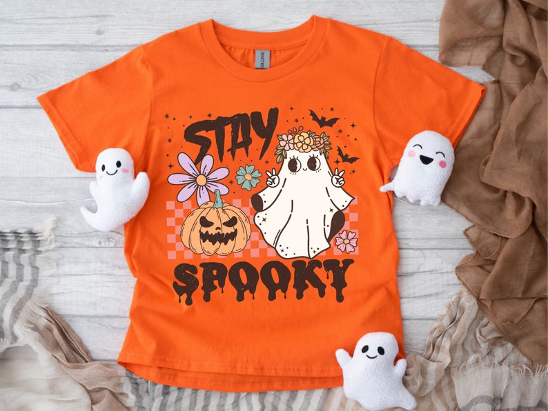 Stay Spooky Cute Youth Halloween T-Shirt Spooky Season Kid's Top