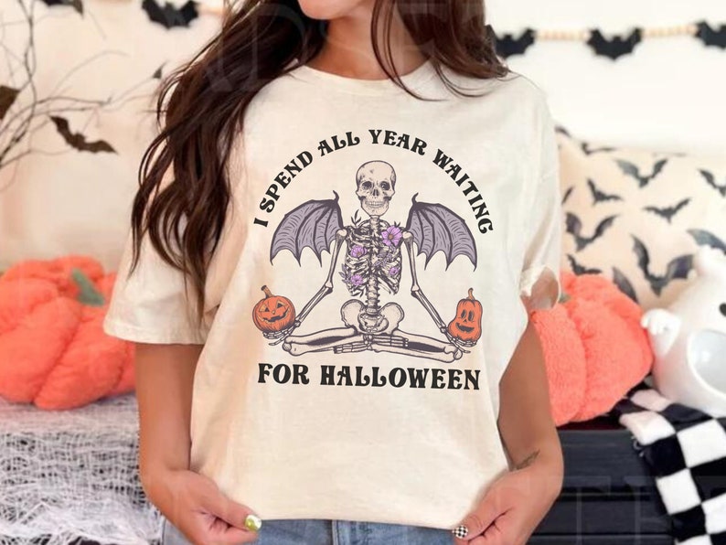 I Spent All Year Waiting for Halloween Party Shirt - Trendy Oversized Top