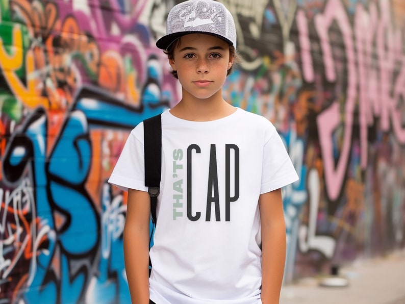 Funny 'That's Cap' Back to School Shirt – Youth Trendy Comical Graphic Tee