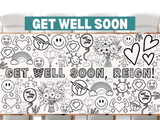 Personalized Get Well Soon Gift for Kid Family Large Get Well Card from Sibling