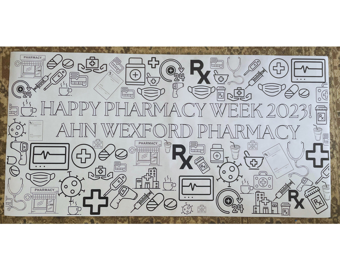 Custom Large Pharmacy Coloring Banner Healthcare Heroes Decor Pharmacy Week