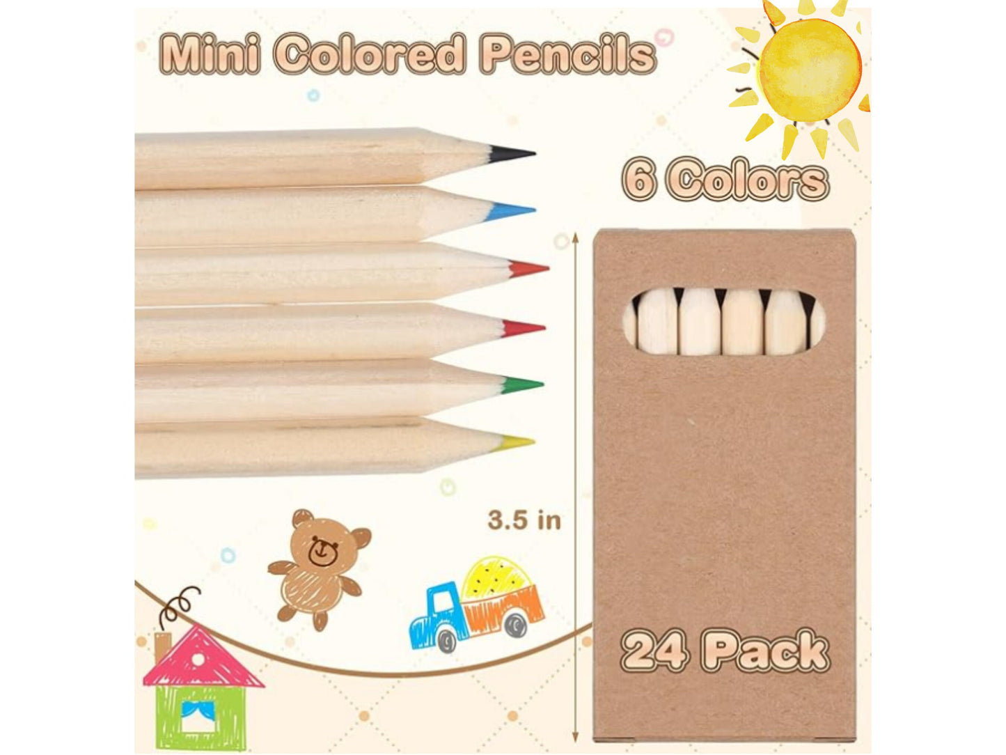 Colored Pencils Bulk Pack Perfect for Schools & Party Favors 3.5"