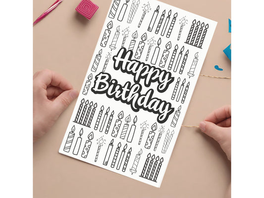 5x7" Colorable Birthday Card Instant Download for Kids & Friends