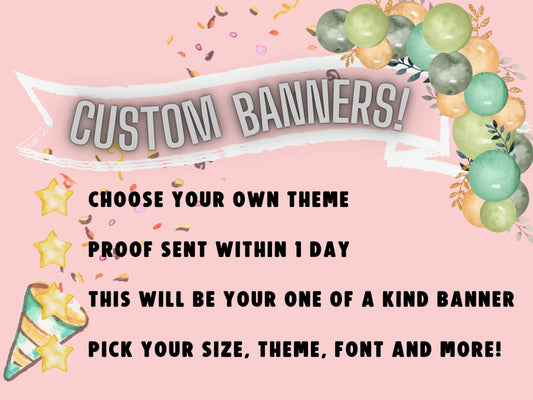 Custom Made Birthday Coloring Banners Personalized Event