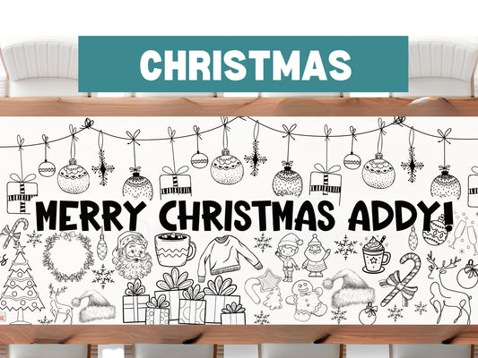 Make Memories Together Personalized Christmas Coloring Kit Banner Tablecloth